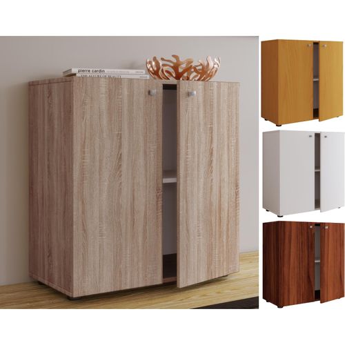 4051814361241 - Holz Kommode Maße Kommode ca H 75 x B 70 x T 36 cm Sideboard mit praktischen Fachbodeneinteilung 2 Drehtüren Highboard Vandol 1 4051814361241 - Holz Kommode Maße Kommode ca H 75 x B 70 x T 36 cm Sideboard mit praktischen Fachbodeneinteilung 2 Drehtüren Highboard Vandol 1