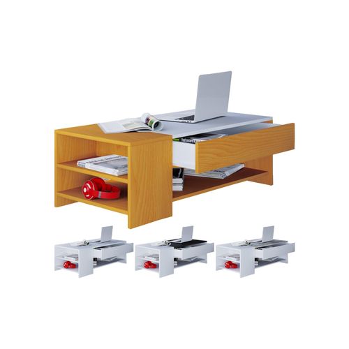 4051814377464 - Couchtisch Tindus 35cm (H) 100x50cm (BxT) rechteckig Betonoptik   weiß 4051814377464 VCM