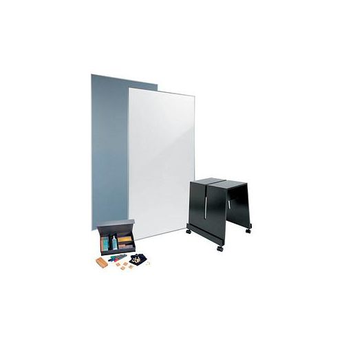 4004360812675 - Whiteboard Pinboard Set sigel MUB01 4-teilig je 1 x Whiteboard & Pinboard B 900 x H 1800 mm 1 x mobiler Ständer & Toolkit