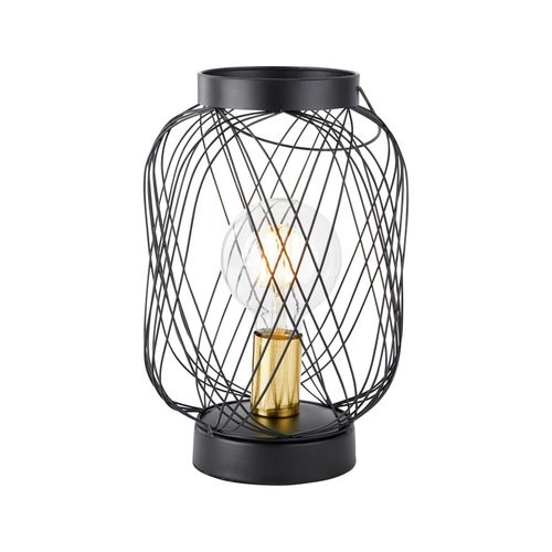 4004353366178 - BRILLIANT Lampe Brogan Tischleuchte schwarz messing gebürstet 1x A60 E27 60W geeignet für Normallampen (nicht enthalten) Für LED-Leuchtmittel geeignet