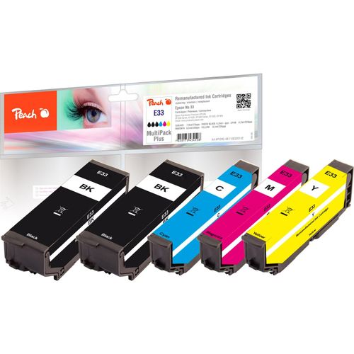 7640173434528 - E33 6 Druckerpatronen (2*bk bkph c m y) ersetzt Epson T3337 No 33 C13T33374010 für zB Epson Expression Premium XP -530 (wiederaufbereitet) 7640173434528 - E33 6 Druckerpatronen (2*bk bkph c m y) ersetzt Epson T3337 No 33 C13T33374010 für zB Epson Expression Premium XP -530 (wiederaufbereitet)