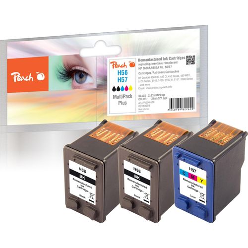 7640164822402 - HP 56 3 Druckköpfe Druckerpatronen bk c (2*bk col) ersetzt HP No 56*2 No 57 SA342AE für zB HP PSC 1315 HP PSC 1350 HP DeskJet 450 CBI (wiederaufbereitet)