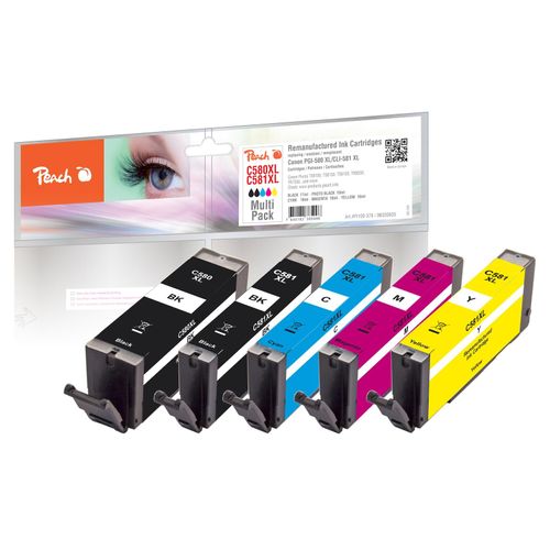 7640182385996 - C580 XL 5 Druckerpatronen XL (bk bkph c m y) ersetzt Canon PGI-580XL CLI-581XL für zB Canon Pixma TS 8351 a Canon Pixma TS 8350 a (wiederaufbereitet) 7640182385996 - C580 XL 5 Druckerpatronen XL (bk bkph c m y) ersetzt Canon PGI-580XL CLI-581XL für zB Canon Pixma TS 8351 a Canon Pixma TS 8350 a (wiederaufbereitet)