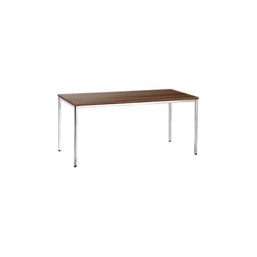 8697837510592 - Konferenztisch bis 6 Personen Rechteck 4-Fuß Quadratrohr B 1600 x T 800 x H 720 mm Walnuss chromsilber 8697837510592 - Konferenztisch bis 6 Personen Rechteck 4-Fuß Quadratrohr B 1600 x T 800 x H 720 mm Walnuss chromsilber