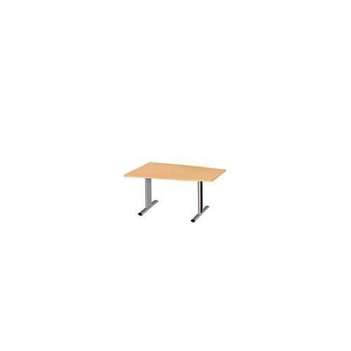 4250510839836 - Select Besprechungstisch MODENA Basic Tonne T-Fuß B 1400 x T 1000 x H 717 mm Buche weißaluminium RAL 9006 4250510839836 - Select Besprechungstisch MODENA Basic Tonne T-Fuß B 1400 x T 1000 x H 717 mm Buche weißaluminium RAL 9006