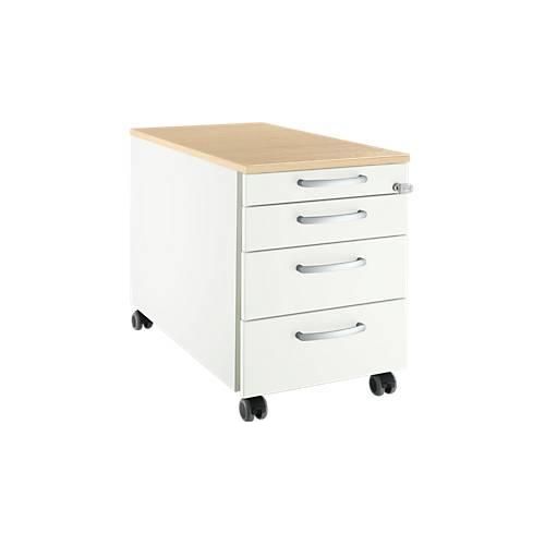 4250510835647 - Select Rollcontainer 1233 4 Schübe Griff rund weiß Ahorn-Dekor 4250510835647 - Select Rollcontainer 1233 4 Schübe Griff rund weiß Ahorn-Dekor