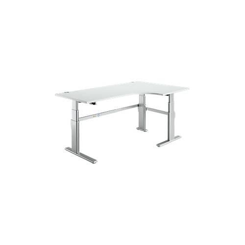 4250510871270 - Winkelschreibtisch Komfort elektrisch höhenverstellbar 90° Winkel rechts C-Fuß B 2000 x T 1200 800 x H 655-1305 mm lichtgrau weißaluminium 4250510871270 - Winkelschreibtisch Komfort elektrisch höhenverstellbar 90° Winkel rechts C-Fuß B 2000 x T 1200 800 x H 655-1305 mm lichtgrau weißaluminium