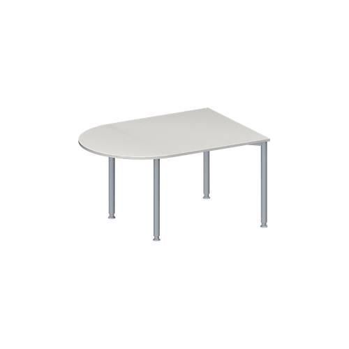 4251898814392 - Genius Konferenztisch MODENA FLEX Halbkreis 4-Fuß Rundrohr B 1400 x T 1000 x H 720-840 mm lichtgrau weißaluminium RAL 9006 4251898814392 - Genius Konferenztisch MODENA FLEX Halbkreis 4-Fuß Rundrohr B 1400 x T 1000 x H 720-840 mm lichtgrau weißaluminium RAL 9006