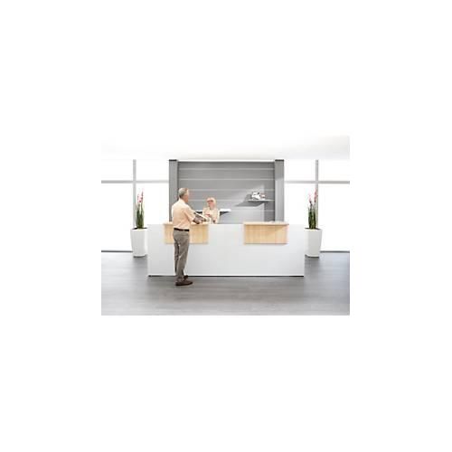 4250510811832 - Empfangstheke Come-In 2 Ablage gerade Breite 3600 mm weiß Ahorn-Dekor 4250510811832 - Empfangstheke Come-In 2 Ablage gerade Breite 3600 mm weiß Ahorn-Dekor