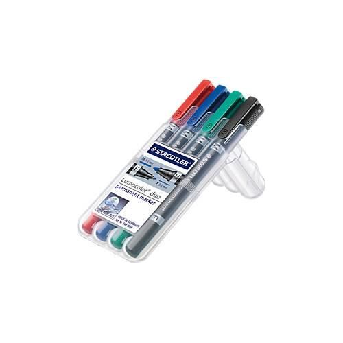 4007817348079 - Permanentmarker-Set Lumocolor duo 348 WP4 Pack 4-farbig sortiert 06mm+15mm Rundspitze 4007817348079 Staedtler (Lumocolor) 4 4007817348079 - Permanentmarker-Set Lumocolor duo 348 WP4 Pack 4-farbig sortiert 06mm+15mm Rundspitze 4007817348079 Staedtler (Lumocolor) 4