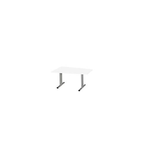 4250510831236 - Select Besprechungstisch MODENA Basic Tonne T-Fuß B 1400 x T 1000 x H 717 mm weiß weißaluminium RAL 9006 4250510831236 - Select Besprechungstisch MODENA Basic Tonne T-Fuß B 1400 x T 1000 x H 717 mm weiß weißaluminium RAL 9006