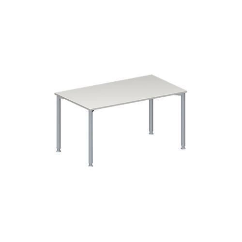 4251898814149 - Genius Konferenztisch MODENA FLEX Rechteck 4-Fuß Rundrohr B 1400 x T 800 x H 720-840 mm lichtgrau weißaluminium RAL 9006 4251898814149 - Genius Konferenztisch MODENA FLEX Rechteck 4-Fuß Rundrohr B 1400 x T 800 x H 720-840 mm lichtgrau weißaluminium RAL 9006