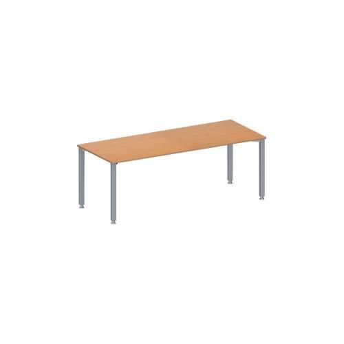 4251898816457 - Genius Konferenztisch MODENA FLEX Rechteck 4-Fuß Quadratrohr B 2000 x T 800 x H 720-840 mm Buche weißaluminium RAL 9006