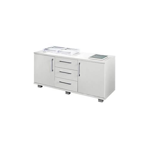 4250510807675 - Genius Sideboard 3 Schübe & 2 Türen Metallgriffe B 1200 x T 500 x H 600 mm weiß weiß