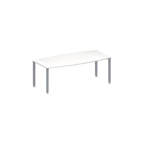 4251898816815 - Genius Konferenztisch MODENA FLEX Boot 4-Fuß Quadratrohr B 2000 x H 720-840 mm weiß weißaluminium 4251898816815 - Genius Konferenztisch MODENA FLEX Boot 4-Fuß Quadratrohr B 2000 x H 720-840 mm weiß weißaluminium