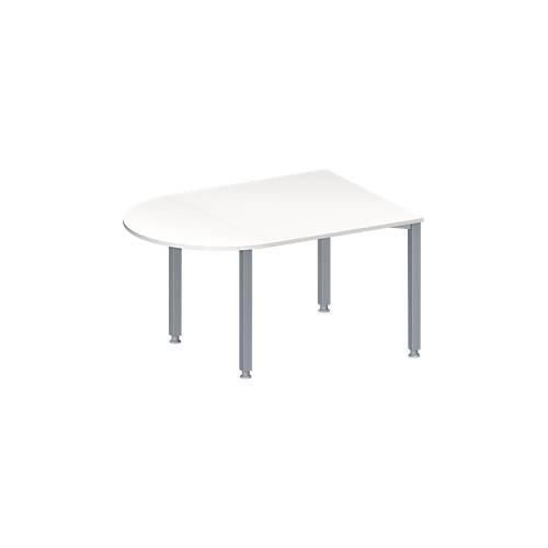 4251898814781 - Genius Konferenztisch MODENA FLEX Halbkreis 4-Fuß Quadratrohr B 1400 x T 1000 x H 720-840 mm weiß weißaluminium RAL 9006 4251898814781 - Genius Konferenztisch MODENA FLEX Halbkreis 4-Fuß Quadratrohr B 1400 x T 1000 x H 720-840 mm weiß weißaluminium RAL 9006