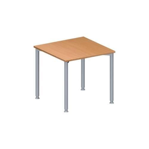 4251898814118 - Genius Konferenztisch MODENA FLEX Quadrat 4-Fuß Rundrohr B 800 x T 800 x H 720-840 mm Buche weißaluminium RAL 9006 4251898814118 - Genius Konferenztisch MODENA FLEX Quadrat 4-Fuß Rundrohr B 800 x T 800 x H 720-840 mm Buche weißaluminium RAL 9006