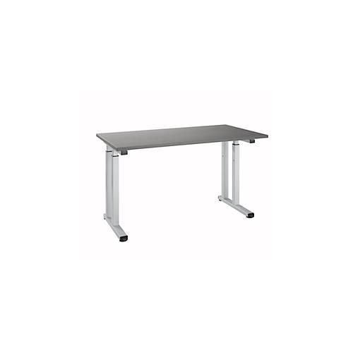 4251898813456 - Schreibtisch Set Up Rechteck C-Fuß B 1300 x T 650 x H 685-820 mm graphit weißaluminium