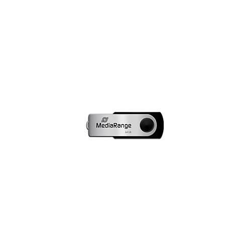 4260283112258 - USB Stick MediaRange Serie MR 64 GB USB 20 Drehkappengehäuse B 11 x T 11 x H 56 mm schwarz-silber