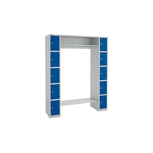 4251898822588 - Select Schließfachgarderobe mit Hutablage & Kleiderstange B 1565 x T 500 x H 1950 mm weißalu enzianblau 4251898822588 - Select Schließfachgarderobe mit Hutablage & Kleiderstange B 1565 x T 500 x H 1950 mm weißalu enzianblau