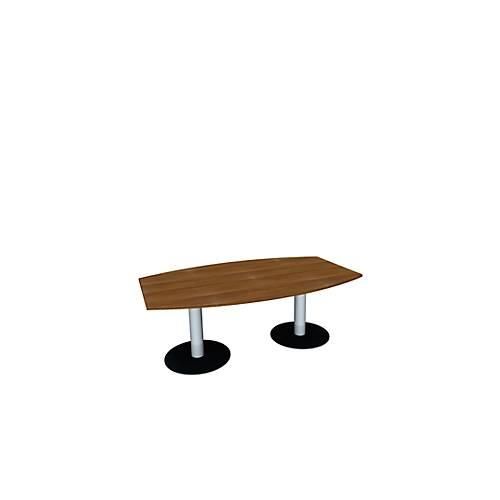 4038933420066 - Konferenztisch bis 6 Personen Boot Tellerfuß B 2000 x T 800 x H 720 mm Nussbaum weißaluminium 4038933420066 - Konferenztisch bis 6 Personen Boot Tellerfuß B 2000 x T 800 x H 720 mm Nussbaum weißaluminium