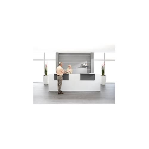 4250510933152 - Empfangstheke Come-In 2 Ablage gerade Breite 3600 mm weiß graphit 4250510933152 - Empfangstheke Come-In 2 Ablage gerade Breite 3600 mm weiß graphit