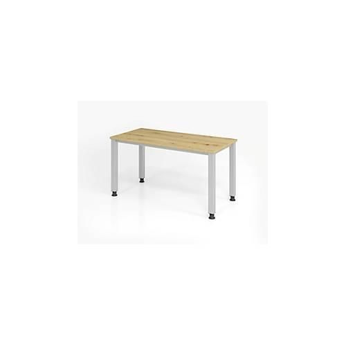 4032062188729 - Schreibtisch Q-Serie mini VQS612 R manuell höhenverstellbar 685-81cm (H) 120x672cm (BxT) rechteckig eiche   Silber 4032062