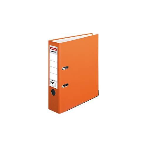 4008110232386 - herlitz maXfile Protect Ordner DIN A4 80 mm Orange 2 Ringe Pappkarton PP (Polypropylen) Texturiert