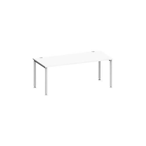 4250510840504 - Genius Schreibtisch MODENA FLEX 4-Fuß-Rundrohr B 1800 x T 800 mm weiß weißalu