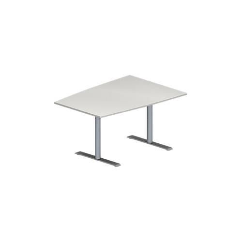 4251898815047 - Genius Konferenztisch MODENA FLEX Tonne T-Fuß Rundrohr B 1400 x T 1000 x H 650-850 mm lichtgrau weißaluminium RAL 9006 4251898815047 - Genius Konferenztisch MODENA FLEX Tonne T-Fuß Rundrohr B 1400 x T 1000 x H 650-850 mm lichtgrau weißaluminium RAL 9006
