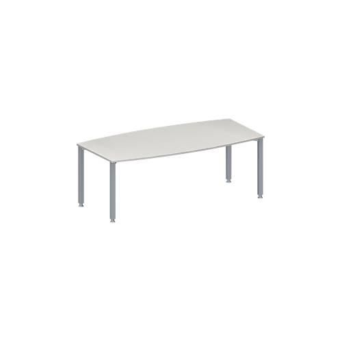 4251898816693 - Genius Konferenztisch MODENA FLEX Boot 4-Fuß Quadratrohr B 2000 x H 720-840 mm lichtgrau weißaluminium 4251898816693 - Genius Konferenztisch MODENA FLEX Boot 4-Fuß Quadratrohr B 2000 x H 720-840 mm lichtgrau weißaluminium