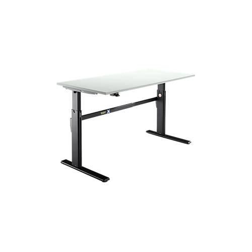 4251898808483 - Select Schreibtisch elektrisch höhenverstellbar Rechteck C-Fuß B 1800 x T 800 x H 725-1185 mm lichtgrau schwarz