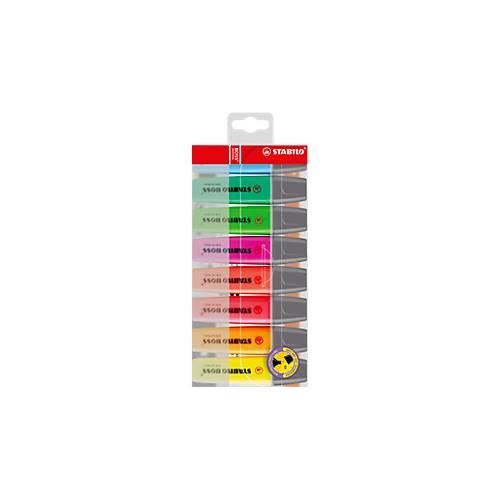 4006381215718 - Boss 70er Pack de 8 Textmarker - 2 bis 5mm Strich - nachfüllbar - Tinte auf Wasserbasis - farblich sortiert - Stabilo