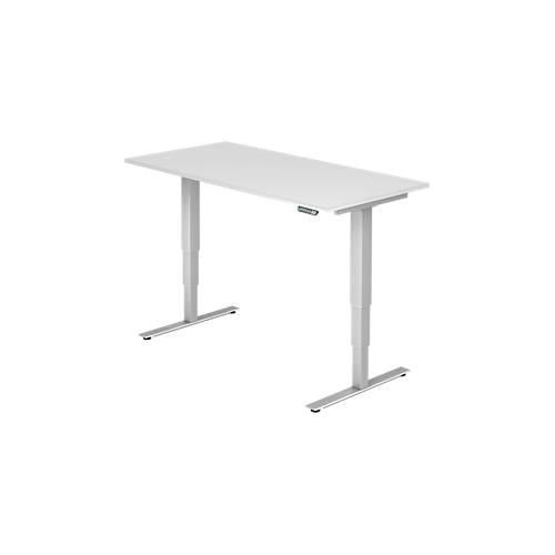 4032062147863 - Schreibtisch ULM elektrisch höhenverstellbar Rechteck T-Fuß B 1600 x T 800 x H 625-1275 mm weiß weißalu + Memoryschalter 4032062147863 - Schreibtisch ULM elektrisch höhenverstellbar Rechteck T-Fuß B 1600 x T 800 x H 625-1275 mm weiß weißalu + Memoryschalter