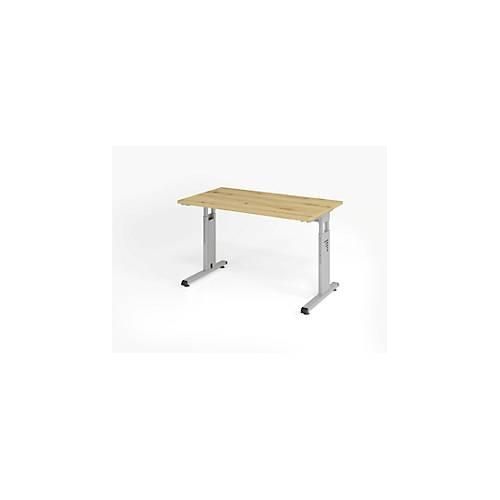 4032062188569 - Schreibtisch O-Serie mini VOS612 R S manuell höhenverstellbar 65-85cm (H) 120x672cm (BxT) rechteckig asteiche silber 403 4032062188569 - Schreibtisch O-Serie mini VOS612 R S manuell höhenverstellbar 65-85cm (H) 120x672cm (BxT) rechteckig asteiche silber 403