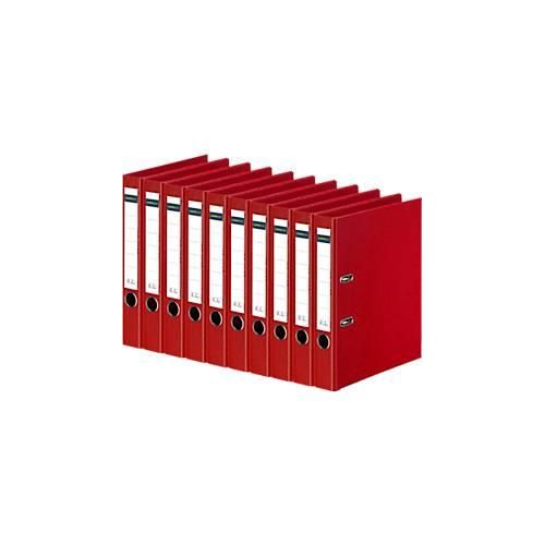 4014481096373 - Ordner Select DIN A4 Rückenbreite 50 mm Griffloch auswechselbares Rückenschild Polypropylen 10 Stück rot