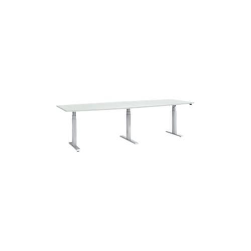 4251898812008 - Select Tisch elektrisch höhenverstellbar Boot T-Fuß B 2800 x H 640-1300 mm lichtgrau weißaluminium 4251898812008 - Select Tisch elektrisch höhenverstellbar Boot T-Fuß B 2800 x H 640-1300 mm lichtgrau weißaluminium