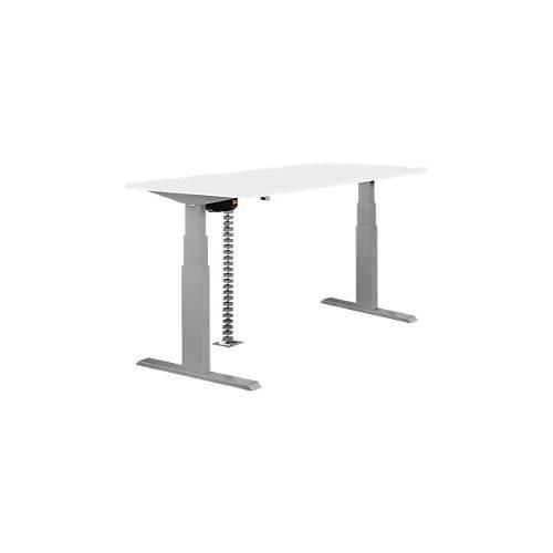 4260238827503 - Schreibtisch NEVADA elektrisch höhenverstellbar Rechteck T-Fuß B 1600 x T 800 x H 640-1300 mm weiß weißaluminium RAL 9006 4260238827503 - Schreibtisch NEVADA elektrisch höhenverstellbar Rechteck T-Fuß B 1600 x T 800 x H 640-1300 mm weiß weißaluminium RAL 9006