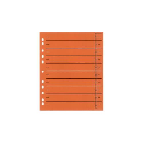 4018924910615 - Select Trennblätter mit Taben DIN A4- Format Linienaufdruck Universallochung 100 Stück orange