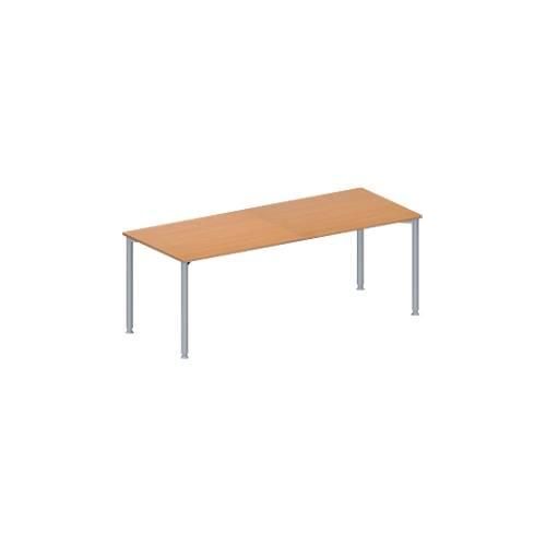 4251898815856 - Genius Konferenztisch MODENA FLEX Rechteck 4-Fuß Rundrohr B 2000 x T 800 x H 720-840 mm Buche weißaluminium RAL 9006 4251898815856 - Genius Konferenztisch MODENA FLEX Rechteck 4-Fuß Rundrohr B 2000 x T 800 x H 720-840 mm Buche weißaluminium RAL 9006