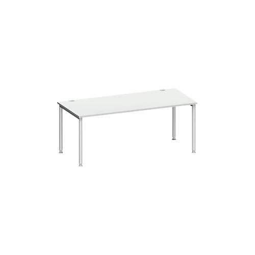 4250510840467 - Genius Schreibtisch MODENA FLEX 4-Fuß-Rundrohr B 1800 x T 800 mm lichtgrau weißalu 4250510840467 - Genius Schreibtisch MODENA FLEX 4-Fuß-Rundrohr B 1800 x T 800 mm lichtgrau weißalu