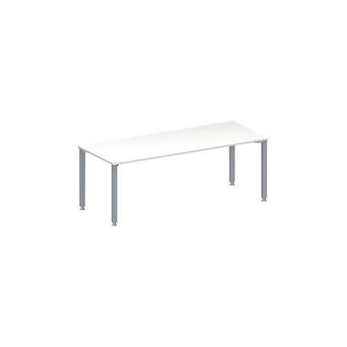 4251898816518 - Genius Konferenztisch MODENA FLEX Rechteck 4-Fuß Quadratrohr B 2000 x T 800 x H 720-840 mm weiß weißaluminium RAL 9006