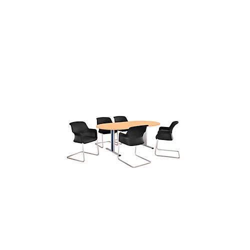 4250510839126 - Select Besprechungstisch Planova Basic Oval T-Fuß B 2000 x T 1000 x H 717 mm Buche weißaluminium RAL 9006 4250510839126 - Select Besprechungstisch Planova Basic Oval T-Fuß B 2000 x T 1000 x H 717 mm Buche weißaluminium RAL 9006