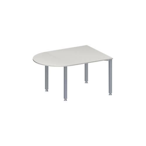 4251898814743 - Genius Konferenztisch MODENA FLEX Halbkreis 4-Fuß Quadratrohr B 1400 x T 1000 x H 720-840 mm lichtgrau weißaluminium RAL 9006