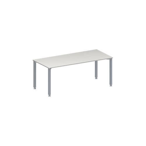 4251898814545 - Genius Konferenztisch MODENA FLEX Rechteck 4-Fuß Quadratrohr B 1800 x T 800 x H 720-840 mm lichtgrau weißaluminium RAL 9006