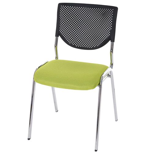 4057651372433 - Besucherstuhl H401 Konferenzstuhl stapelbar Stoff Textil ~ Sitz grün Füße chrom 4057651372433 - Besucherstuhl H401 Konferenzstuhl stapelbar Stoff Textil ~ Sitz grün Füße chrom