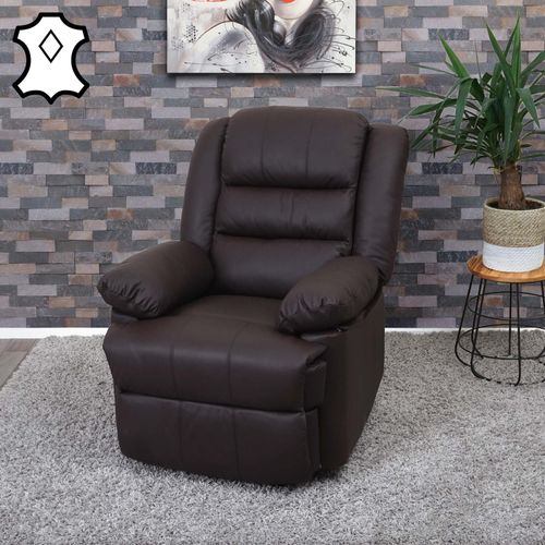 4057651386652 - Fernsehsessel MCW-G15 Relaxsessel Liege Sessel Leder + Kunstleder 101x87x100cm ~ braun