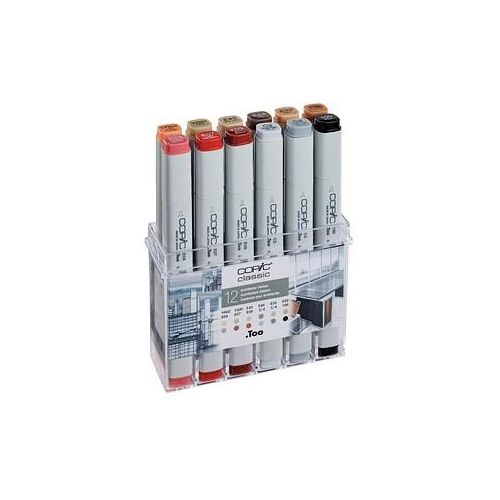 4013695257099 - COPIC Profi Marker 12er Set Architekturfarben Tinte auf Alkoholbasis schnell trocknend untereinander (20075701)