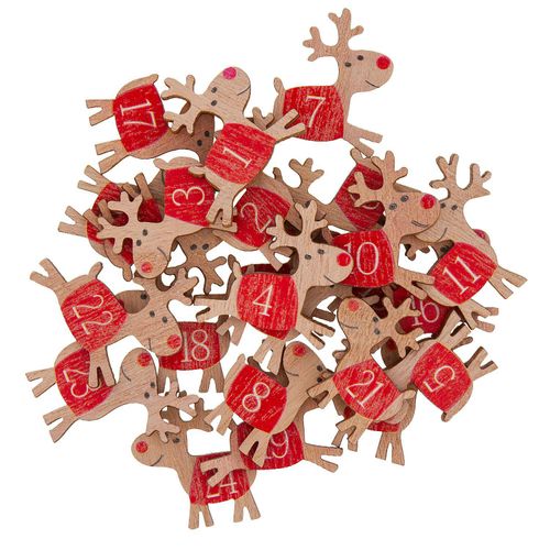 4004942191280 - Adventskalender-Zahlen Rentier aus Holz 4 cm