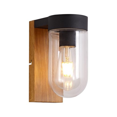 4004353367250 - BRILLIANT Lampe Cabar Außenwandleuchte holz dunkel schwarz 1x A60 E27 40W geeignet für Normallampen (nicht enthalten) IP-Schutzart 44 - spritzwassergeschützt